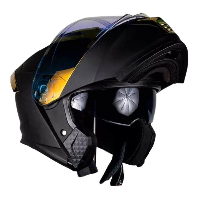 KOV Casco Thunder Solido Negro Mate Dorado